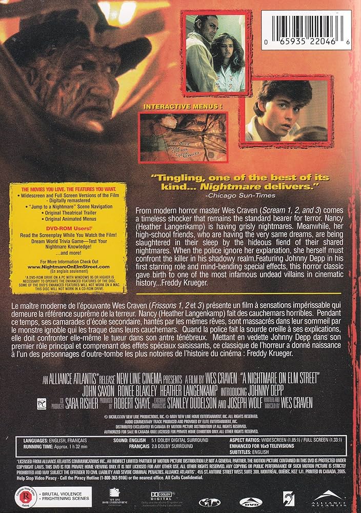 お得！ナイトメアのDVD 6種 Amazon.com: A Nightmare on Elm Street 5-6 Double Feature