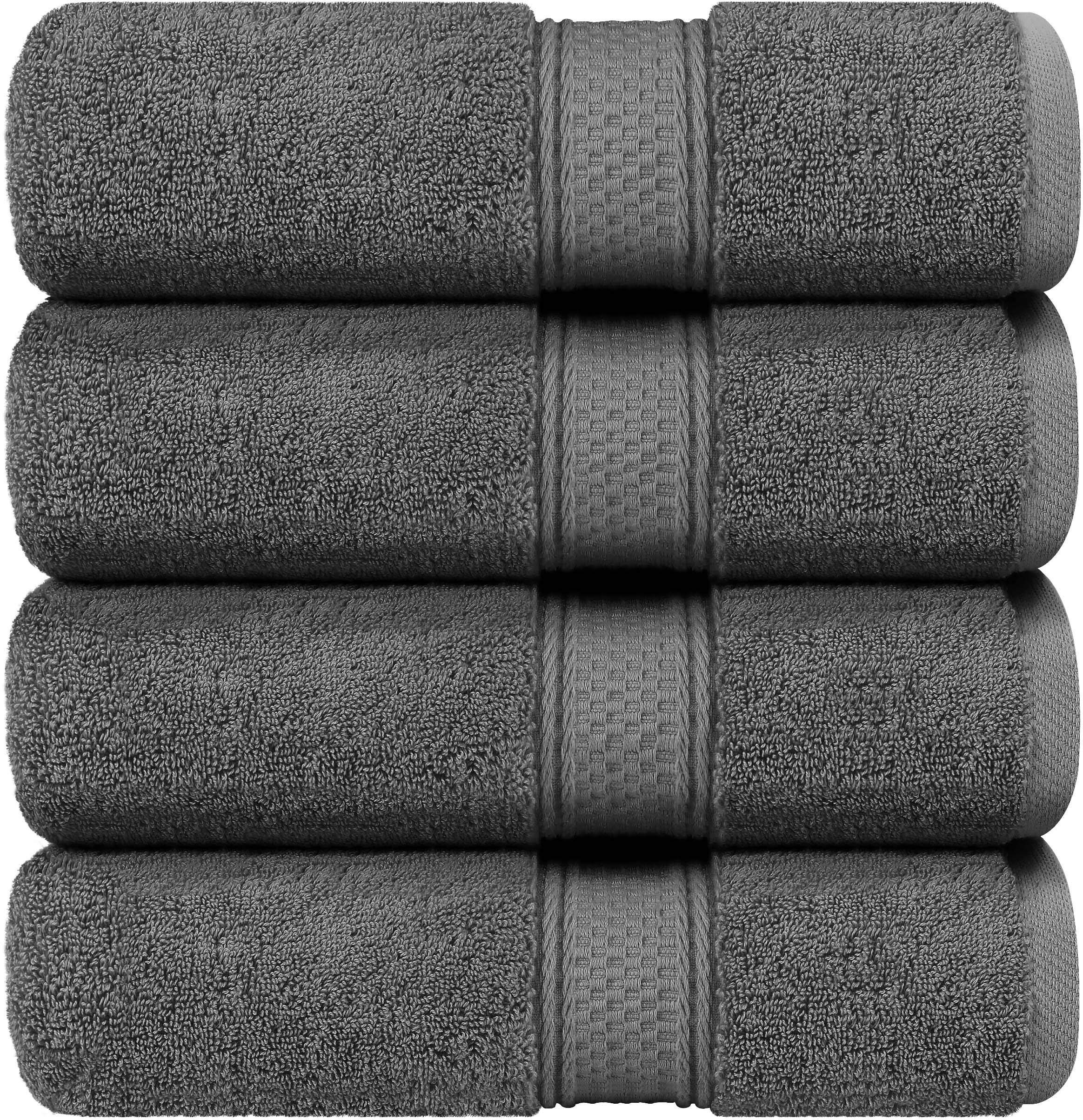 Utopia Towels 4 Piece Luxury Bath Towels Set, (27 x 54 Inches) 100% Ring Spun Cotton 600GSM, Lightweight and Highly Absorbent Quick Drying Towels for Bathroom, Gym, Spa, and Hotel (Grey)