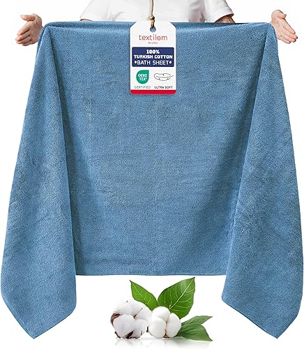 textilom - Toallas de lujo de 100 % algodón turco, extragrandes y jumbo, para baño y ducha, con máxima suavidad y absorción (40 x 80 pulgadas),