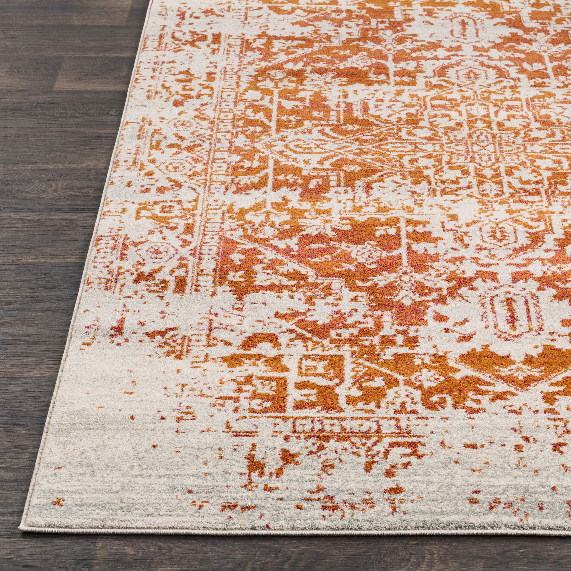 Livabliss Syracusa Vintage groß - Wohnzimmer 160x220 cm, Esszimmer, Schlafzimmer, Orientalischer e Boho Style - Carpet Living Room, Bunter Muster, Orange, Beige und Rosa
