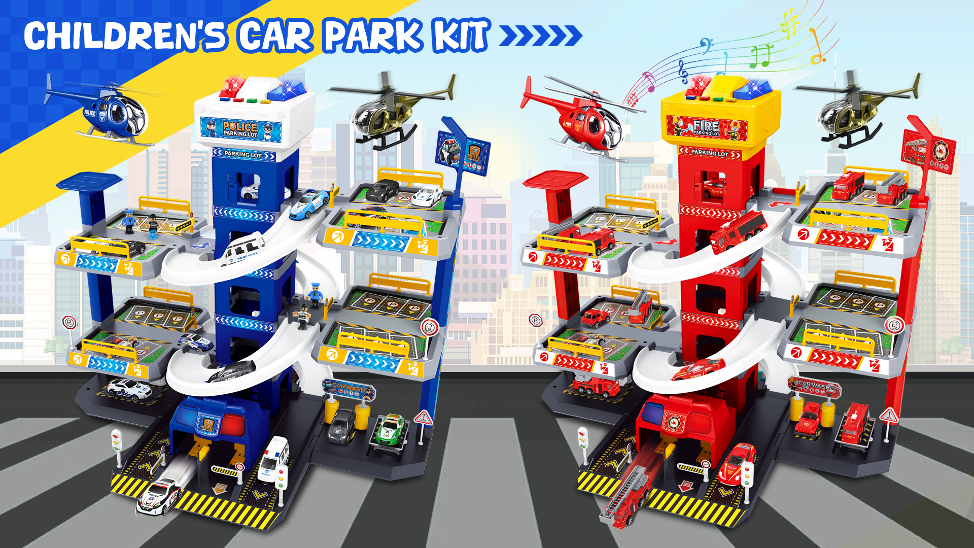 Garage 5 étages Molto Parking 5 Étages MOLTO - Garage Enfant 71cm