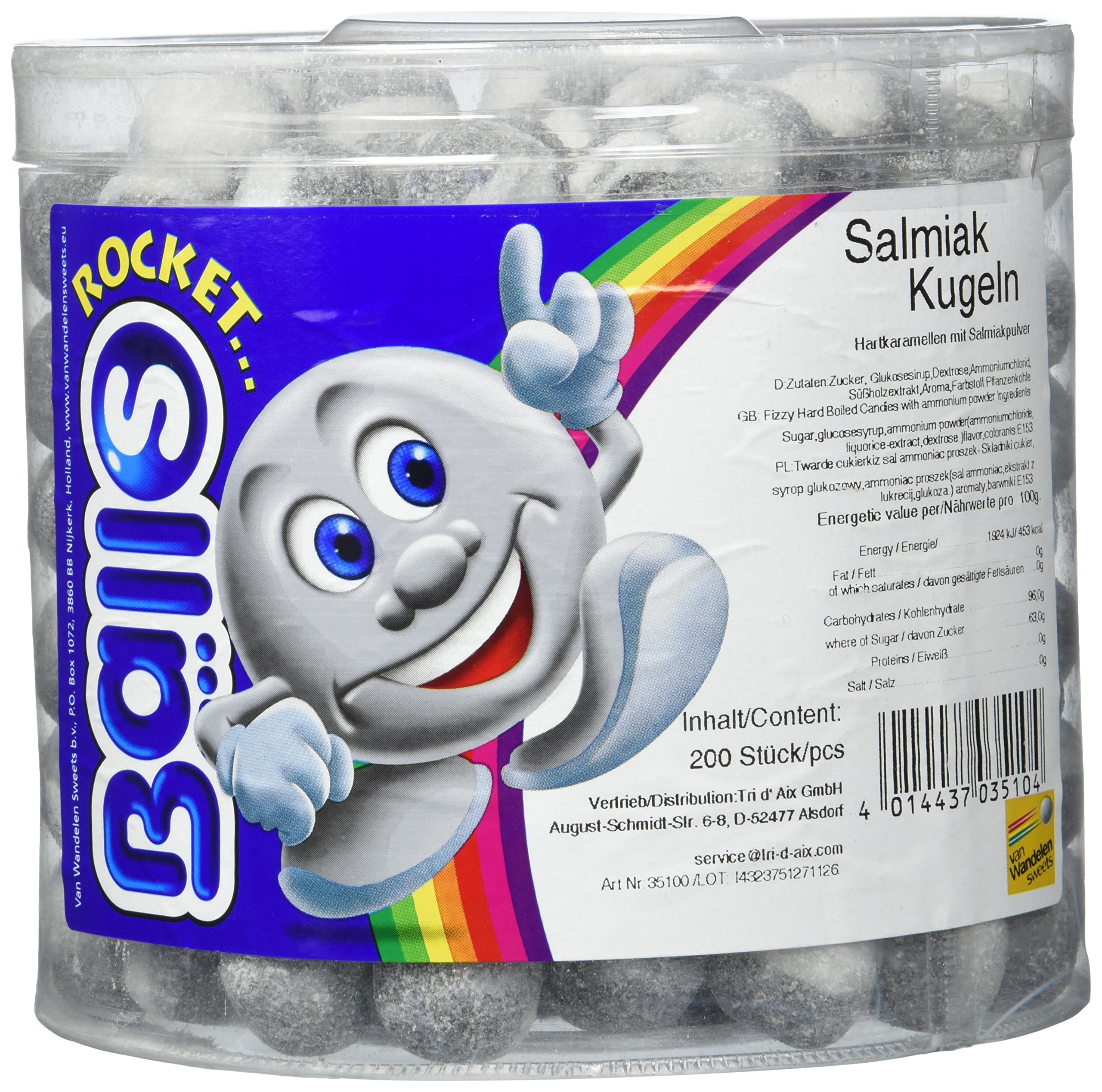 Tri D'Aix Rocket Balls Salmiak Kugeln, 1er Pack (1 x 1.46 kg)