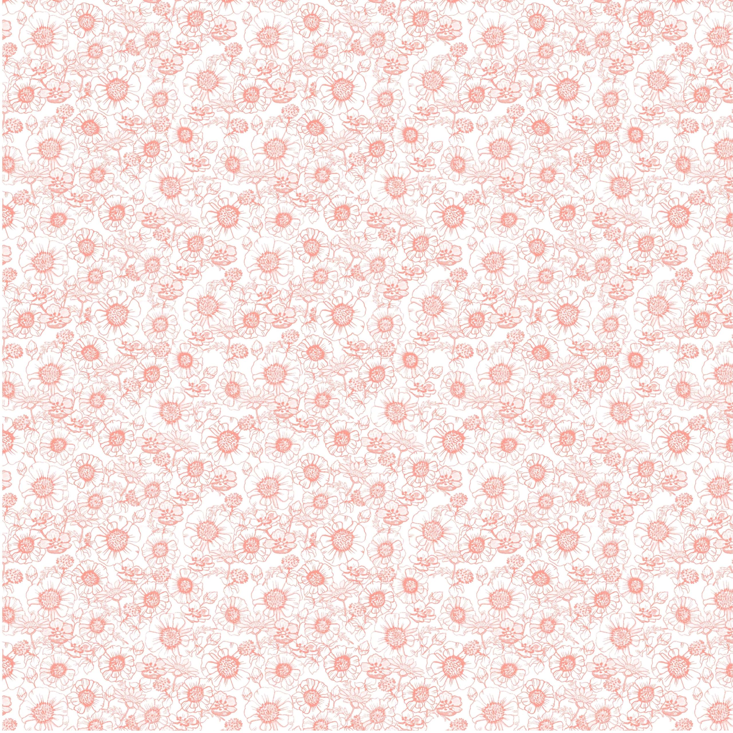 Michael Miller Mono Wildflowers, Blush 15 Yard Bolt