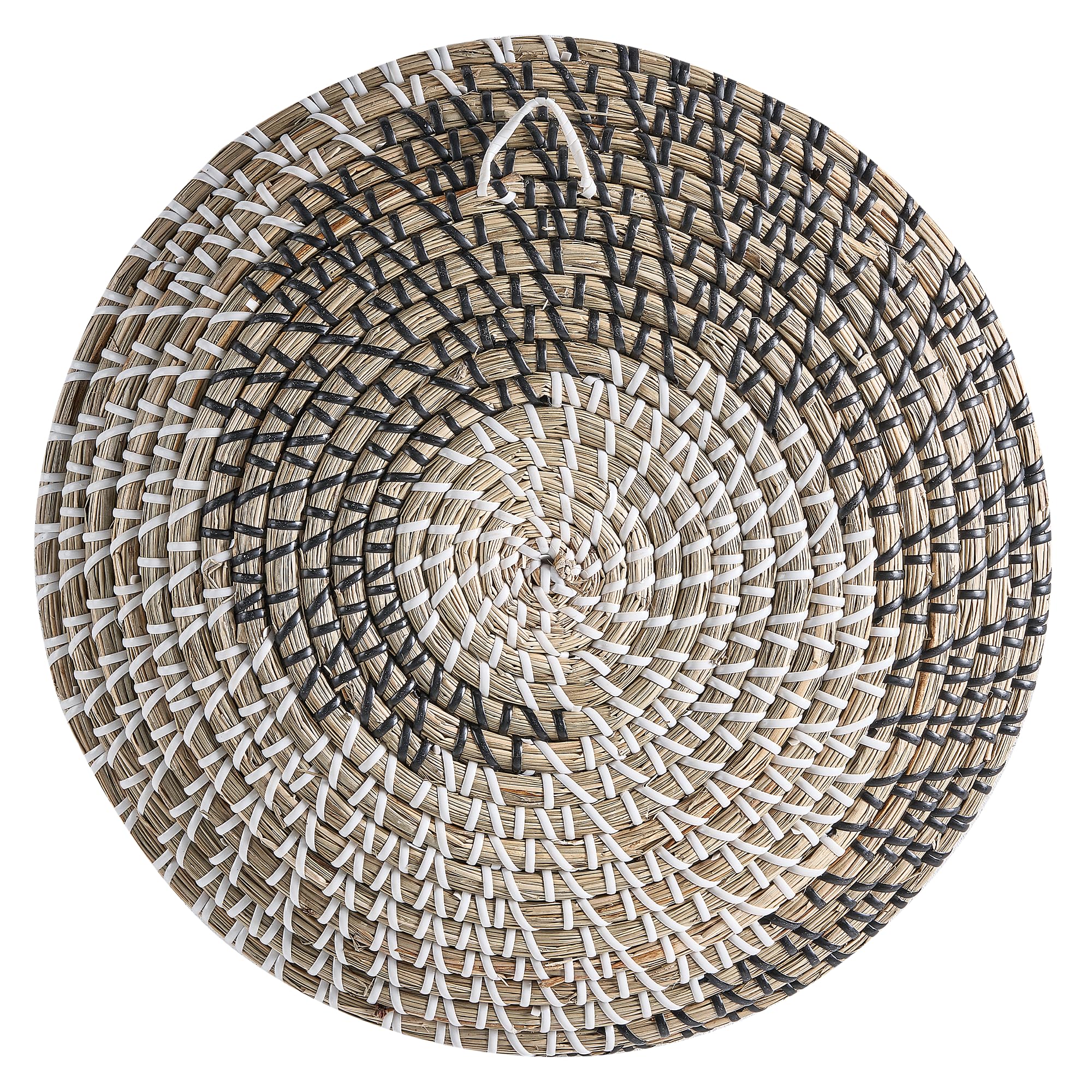 Beliani Wanddeko Seegras natürlich/beige geflochten Wandkörbe 3er Set Kreise Boho Cantho