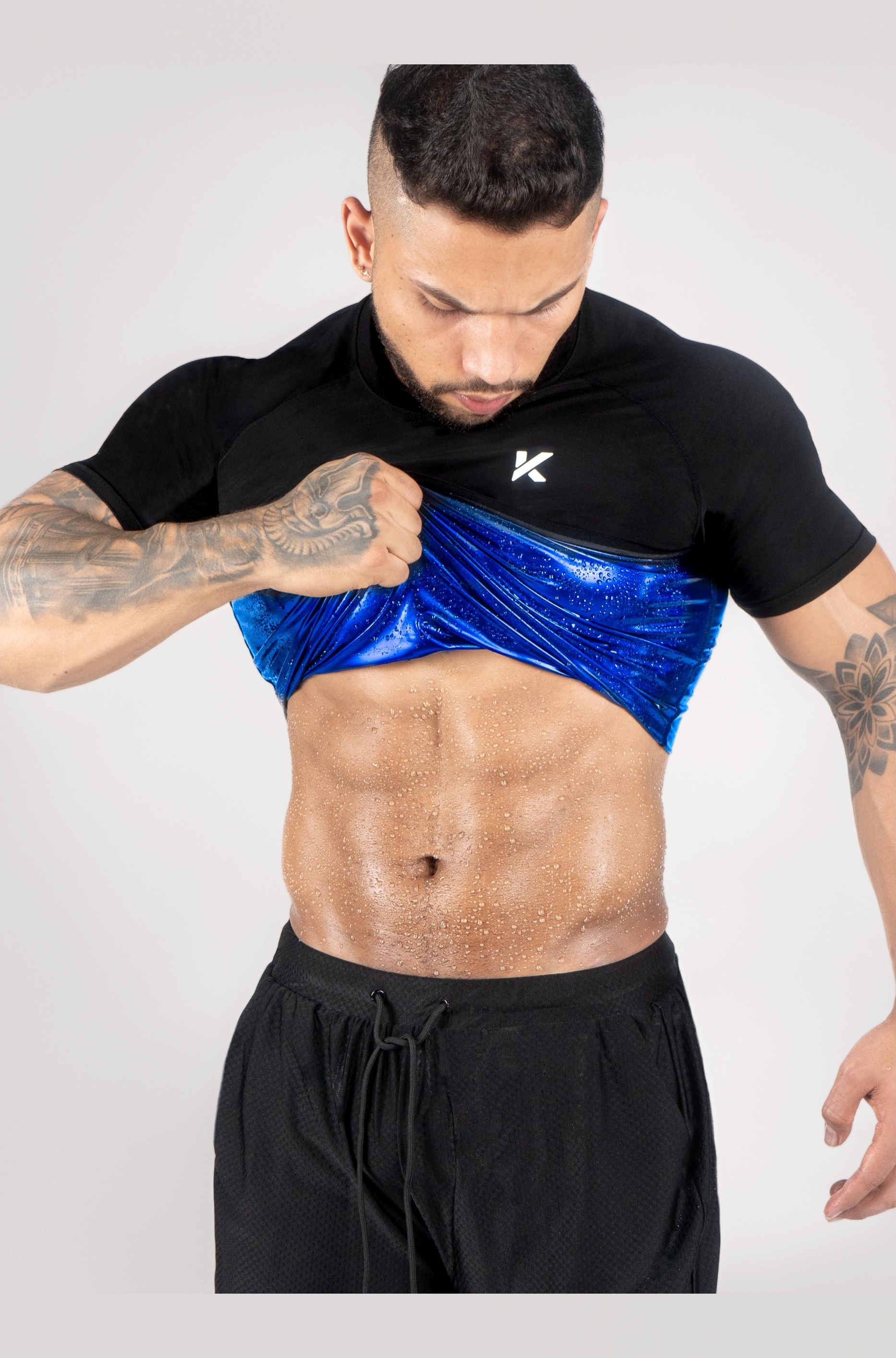 Kewlioo Men's Sauna Suit Shirt - Heat Trapping Sweat Compression Vest, Shapewear Top, Gym Exercise Versatile Shaper Jacket