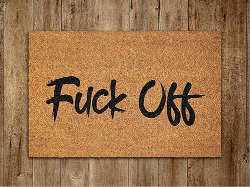 Felpudo de bienvenida con texto en inglés "Fuck Off" para puerta de bienvenida, tapete de regalo para inauguración de la casa, divertido tapete de