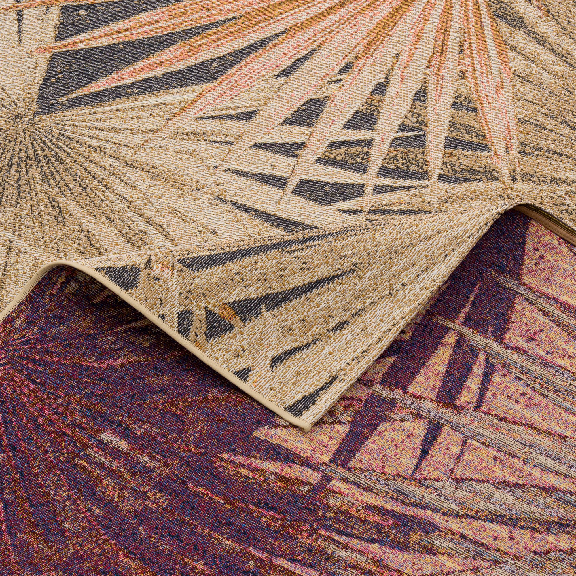Pergamon Tapis Intérieur & Extérieur Malibu Palmier Désert Beige Résistant