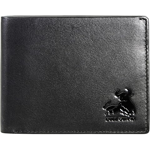 BULL GUARD RFID Blocking Wallet For Men Bifold Soft Black Genuine Nappa Leather