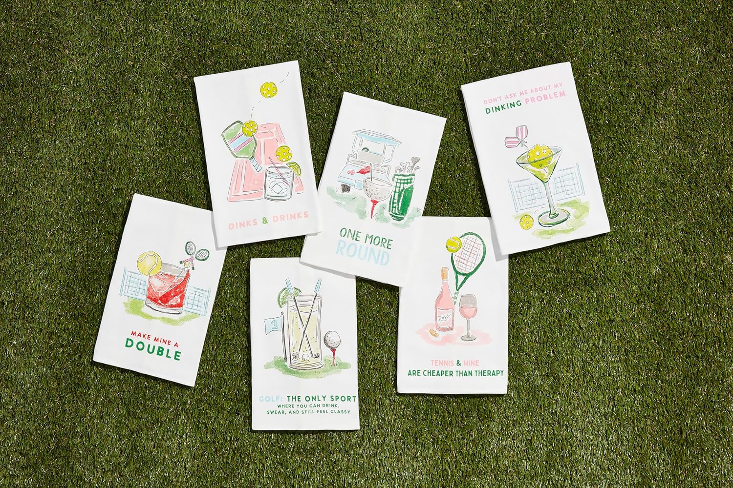 Mud Pie Tennis Wine Pro Shop Towel; 26" x 16 1/2" - Image 2