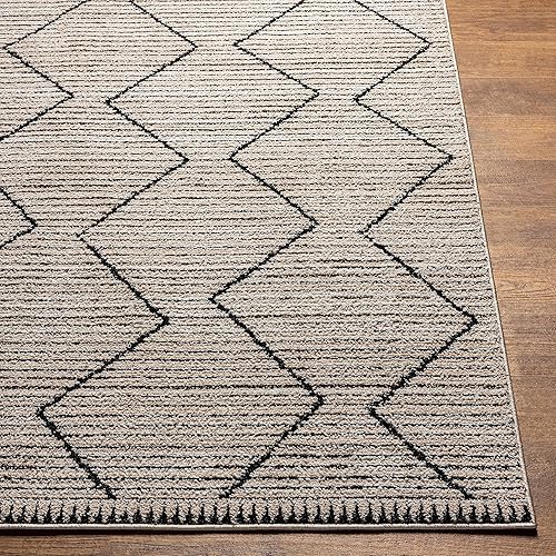 Miniatura 3 de Hauteloom Casablanca Collection - Alfombra para sala de estar y dormitorio, acogedora alfombra marroquí de granja, color negro, marrón, beige, 5