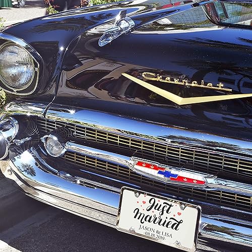 Miniatura 4 de Placa de matrícula personalizada para automóviles  12 x 6 pulgadas  Tu texto aquí, placas de aluminio novedosas  Recién casado