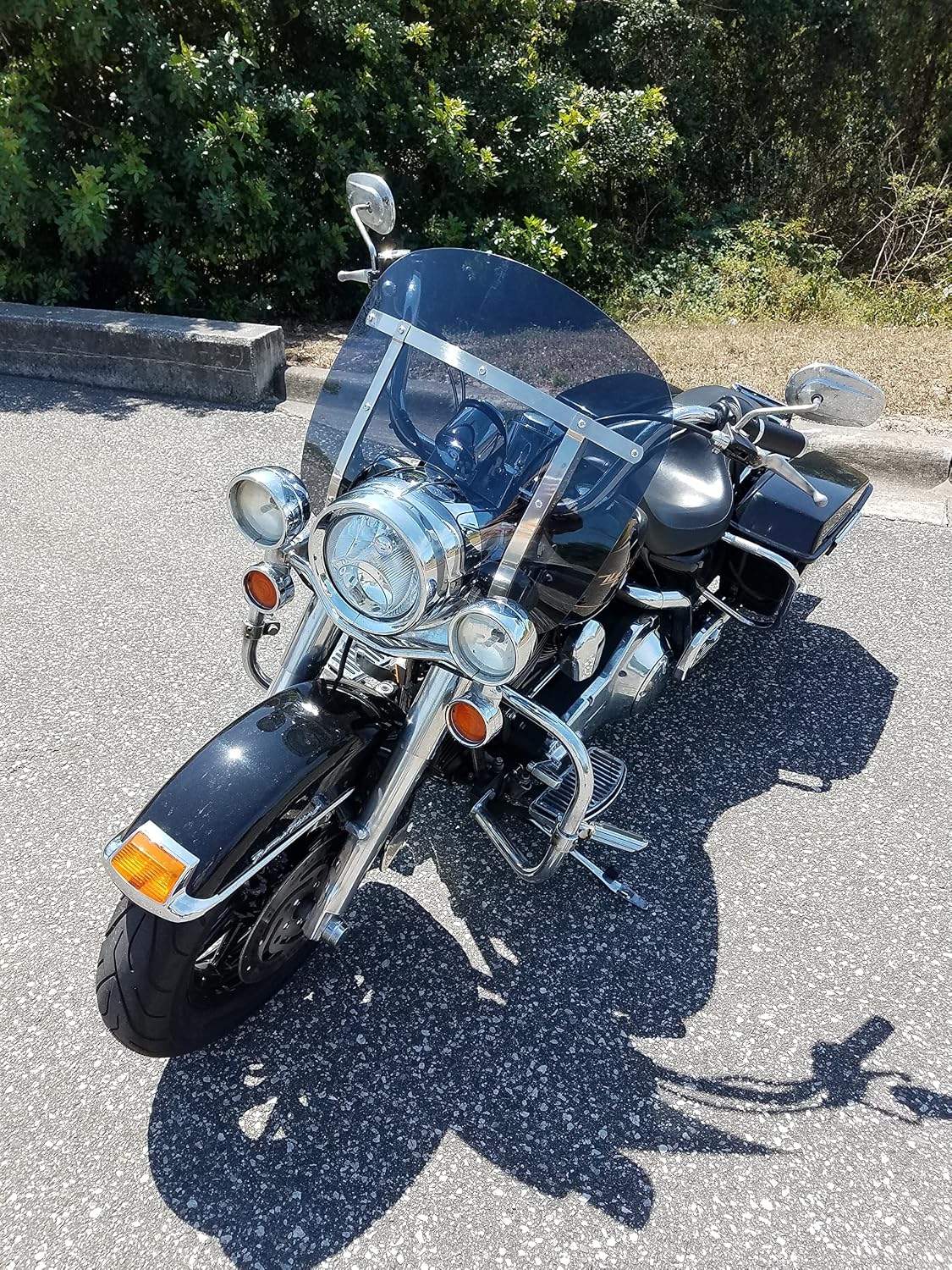 12" Dark Tint Replacement Windshield compatinle with Harley Davidson Road King with 9 Hole Mount 5/2/2 18% Light Transmission