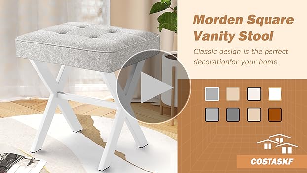Amazon.com: Costaskf Ottoman & Vanity Stool, Upholstered