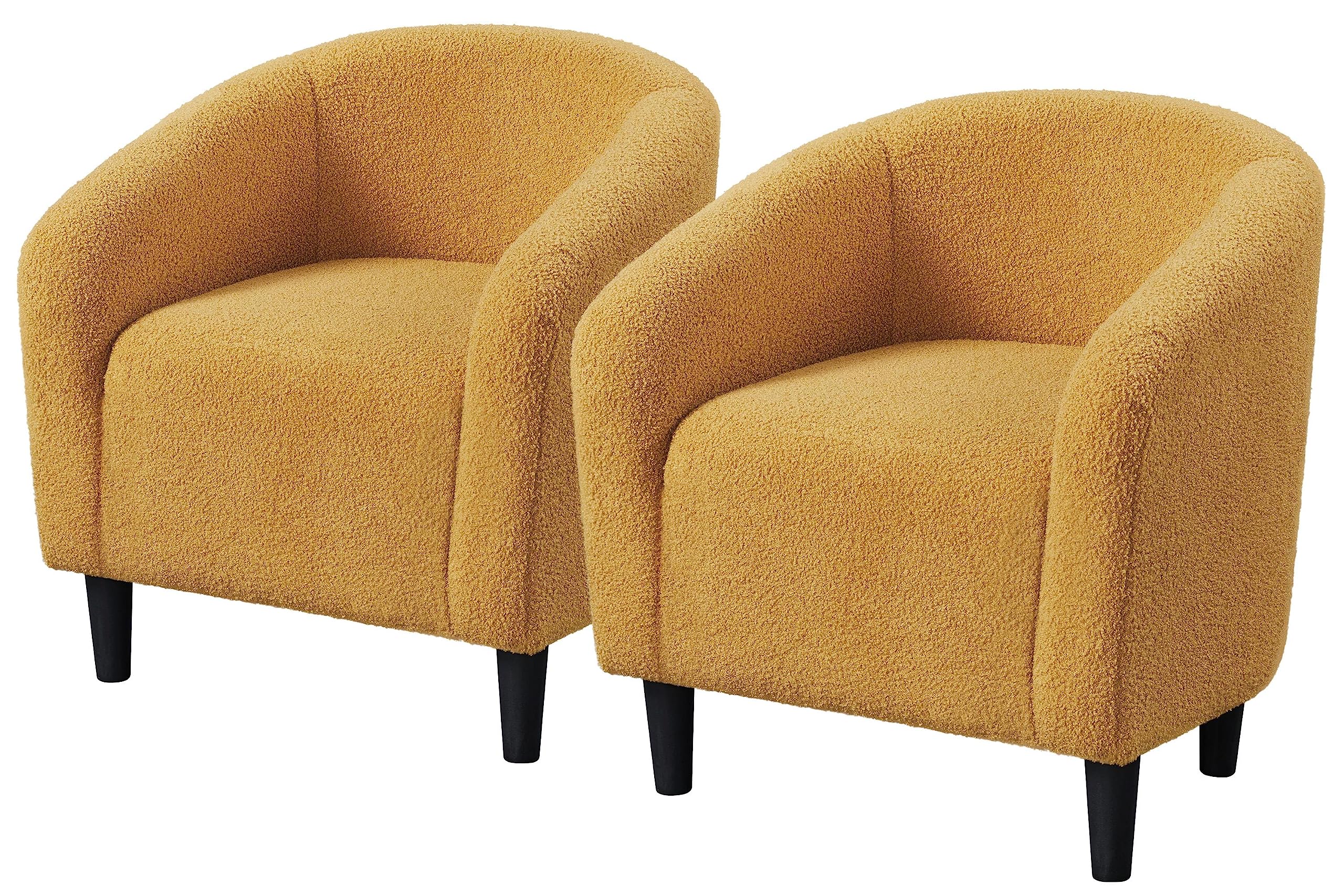 Topeakmart Barrel Chair, Soft Sherpa Accent Chair Side Chair Club Chair Modern Style Deep Seating Barrel Armchair for Living Room Furniture Reading