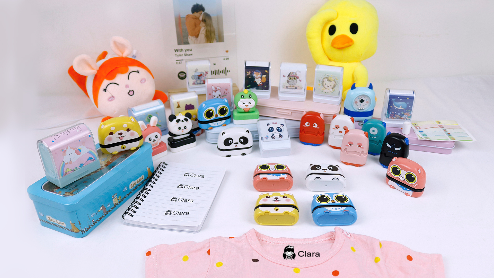 Jeweidea Tampon Personnalisé Pour Vêtements Enfants Maternelle - Double