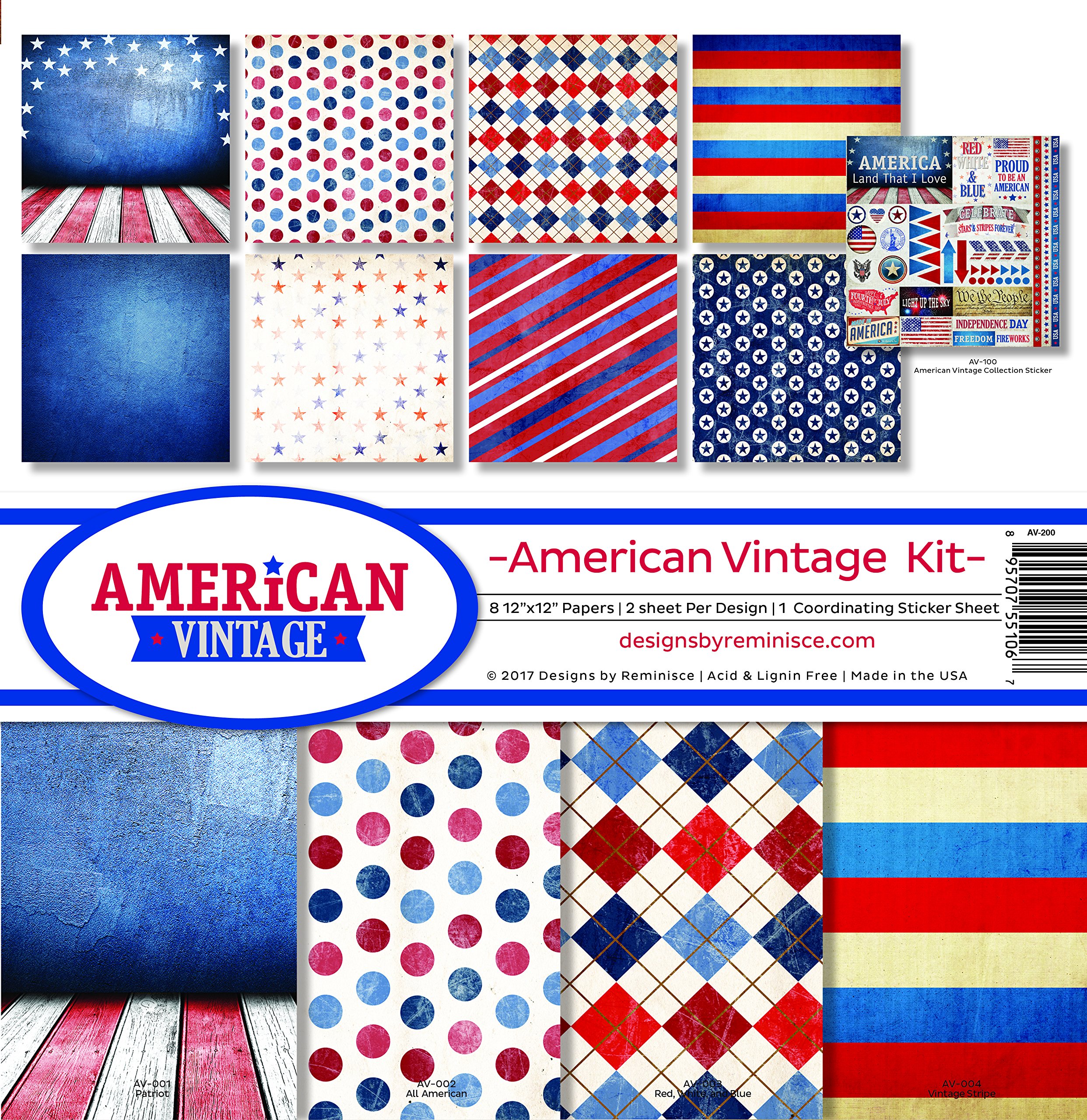 Reminisce AV-200 American Vintage Scrapbook Collection Kit