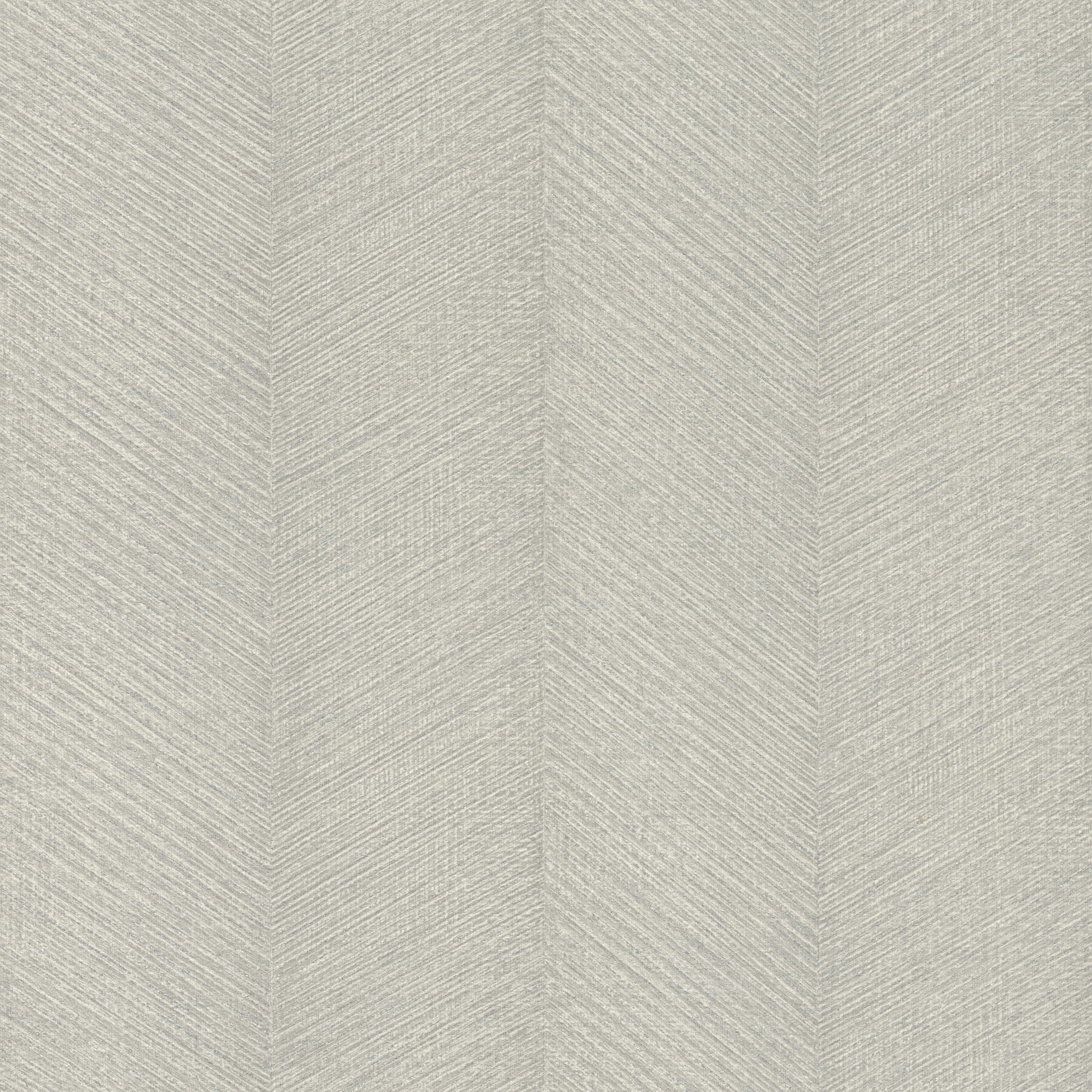 Wallpaper 720358 - Light Grey Non-Woven Wallpaper with Herringbone Pattern - Light Grey Silver Metallic