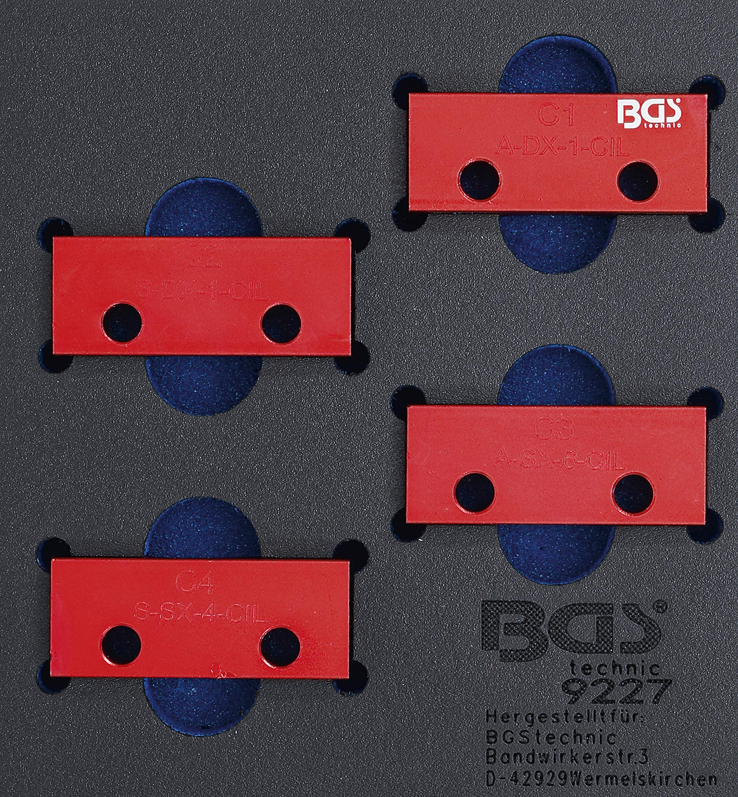 BGS 9227 | Wkładka do szuflady 1/6: zestaw narzędzi blokujących do wałków rozrządu | dla Alfa Romeo / Lancia 3.0L V6 24V