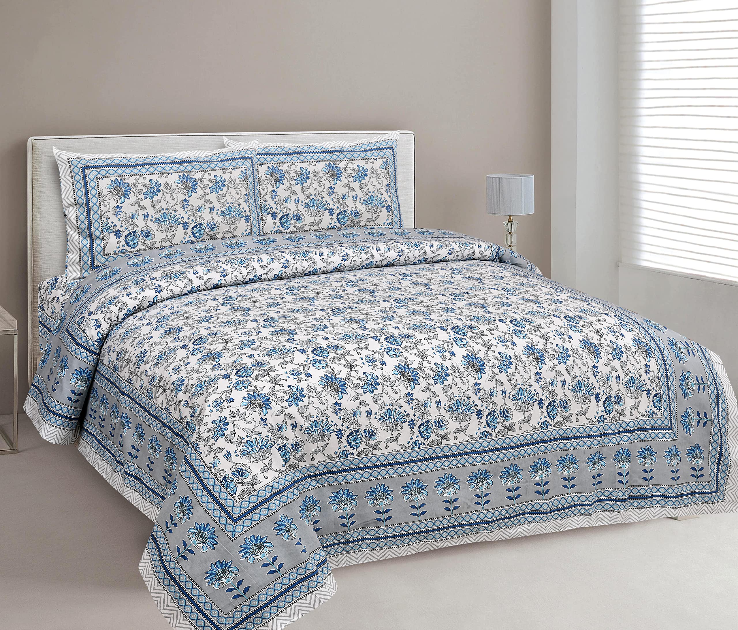 Urban Jaipur Paisley Multicolor 100% Cotton Bed Sheets Double Bed with Pillow Covers 93 x 108 inches