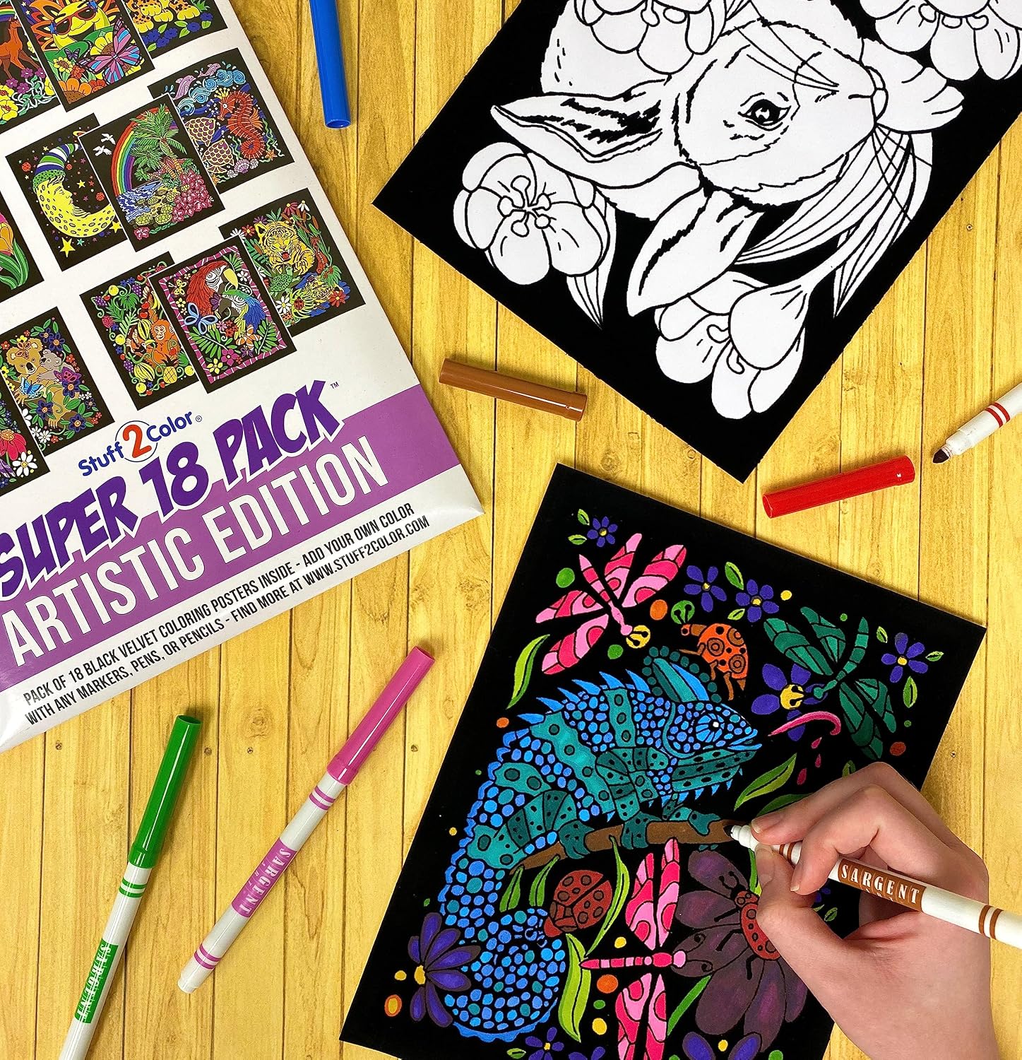 Bulk Pack of 108 Fuzzy Velvet Coloring Posters (2 Each of 54 Unique Coloring Posters) - Great for Schools, Assisted Living Facilities, Rehab Centers, Hospitals, Retirement Homes [All Ages Fun]
