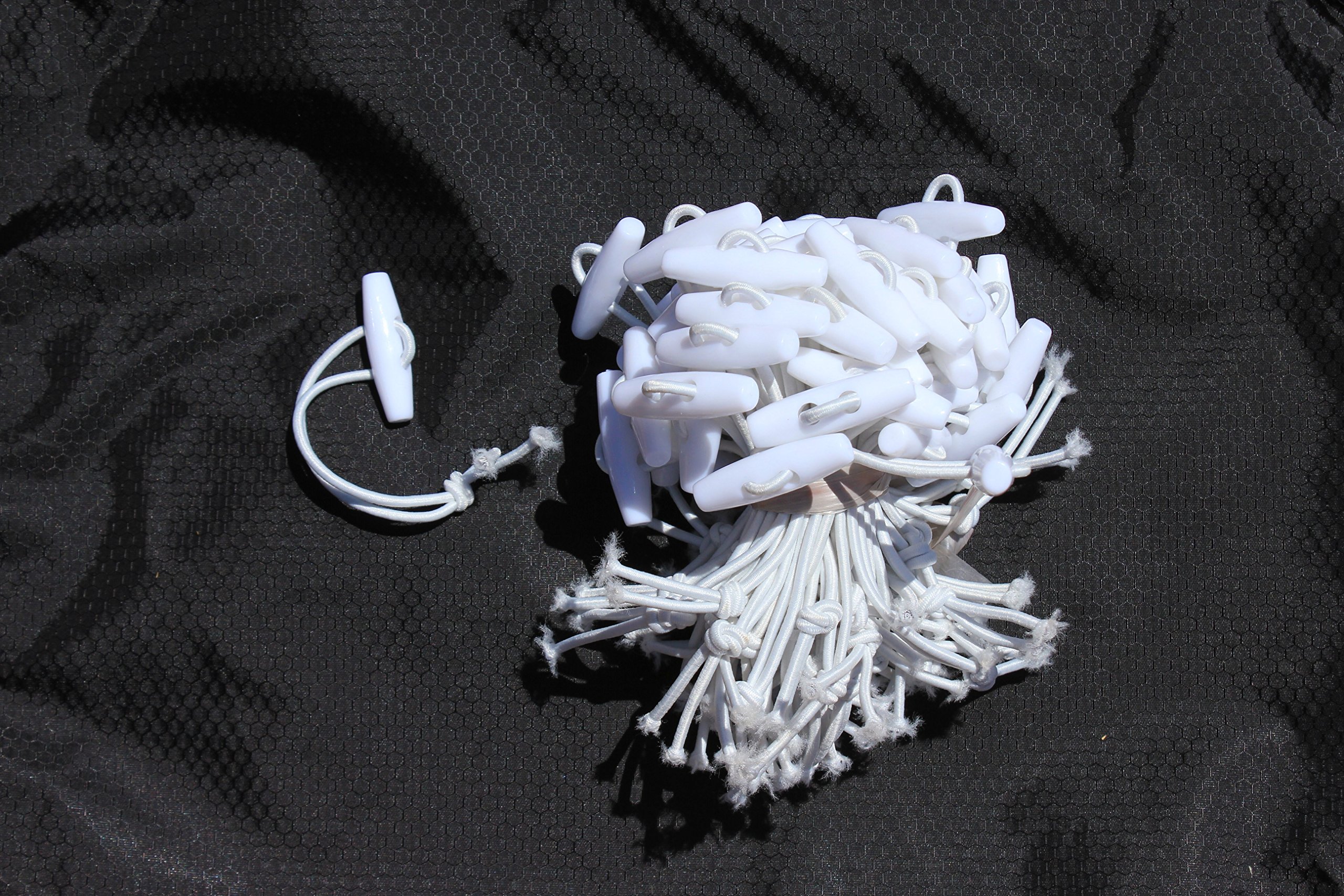 G3ELITE Bungee Soccer Net Fasteners - 55 Pack, White Straps, Reusable 24x8 Soccer Goal Net Attachment Bungie Set