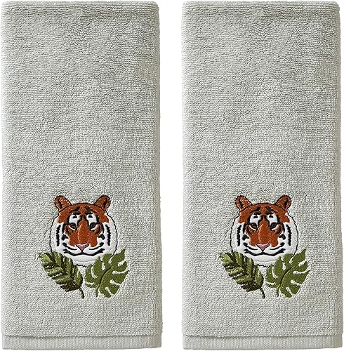 SKL Home Vern Yip Jungle Cats - Juego de toallas de mano, color gris