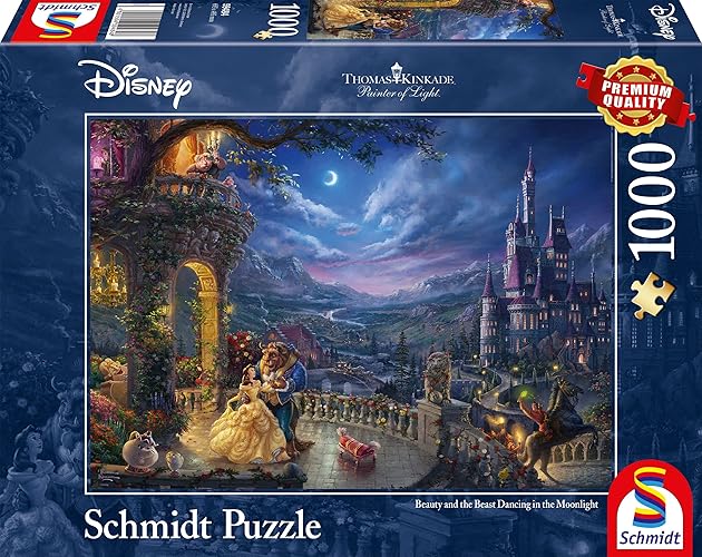 Schmidt , Thomas Kinkade: Disney Beauty and the Beast Puzzle -1000pc , Puzzle , Ages 12+ , 1 Players - Simple