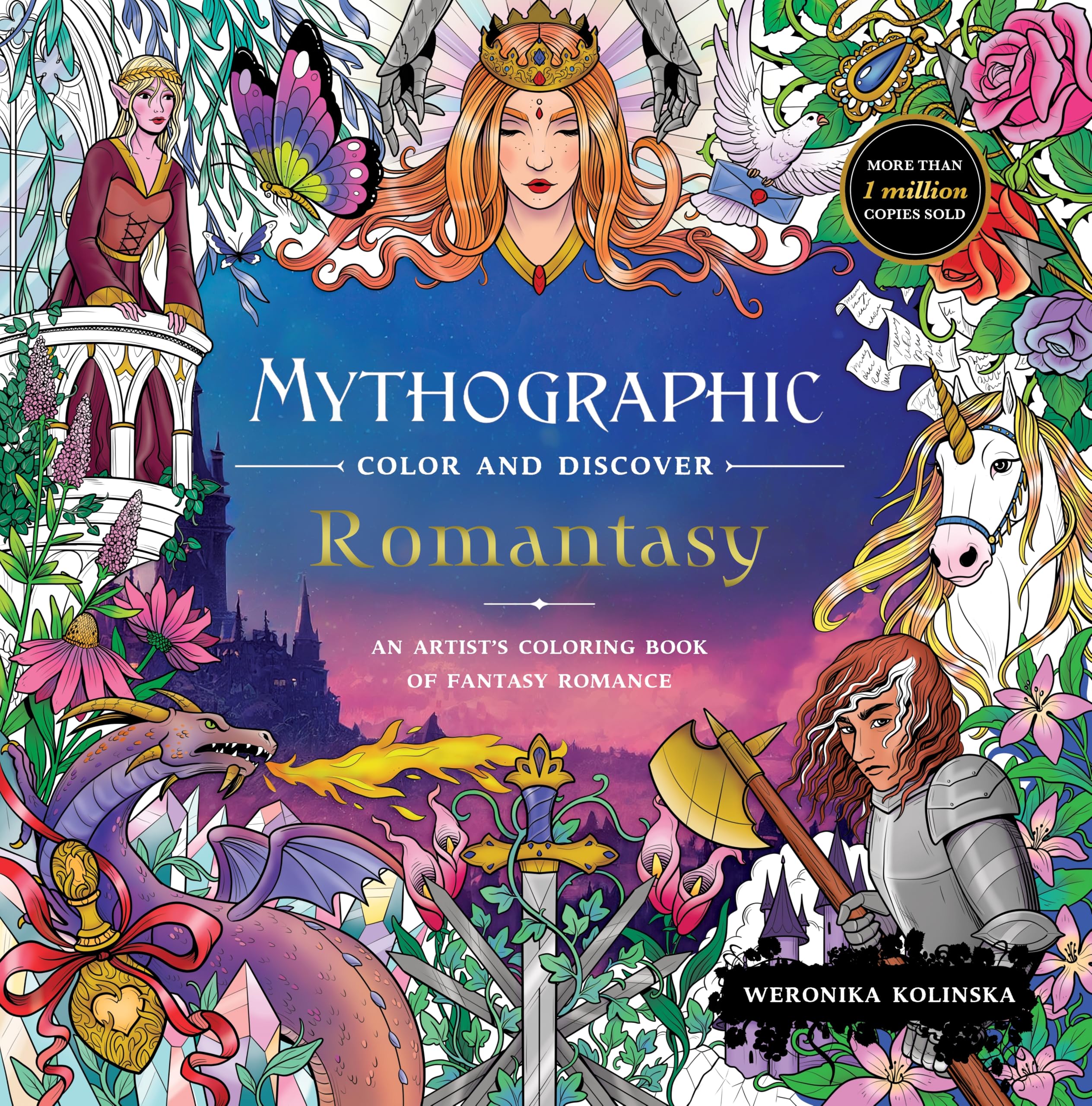 Mythographic Color and Discover: Romantasy: An Artist's Coloring Book of Fantasy Romance