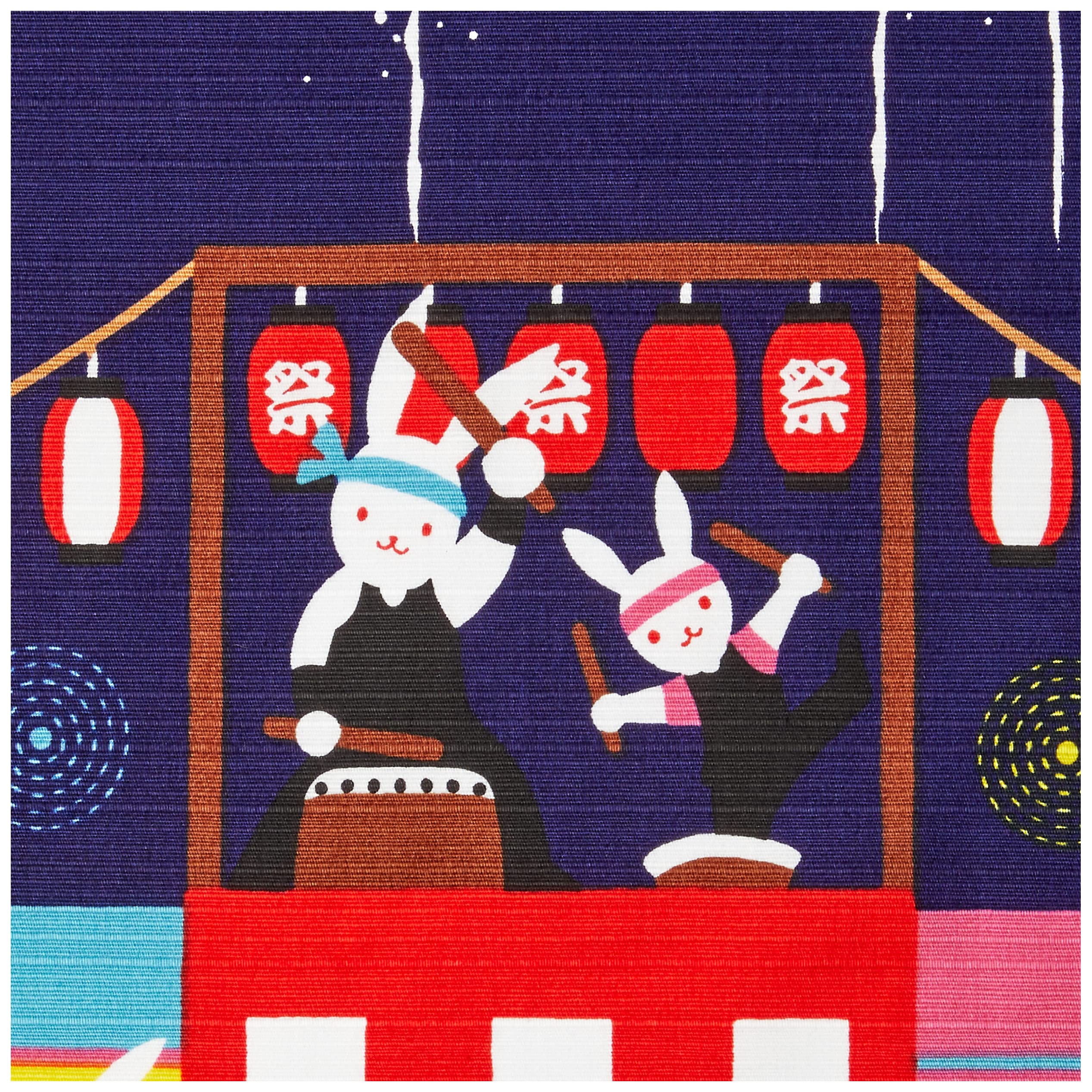 Amazon｜前田染工 四季彩布 小風呂敷 タペストリー 「夏祭り」｜MAEDA
