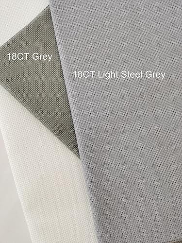 Vista 25 de KCS 59" x una yarda 18 Ct Counted algodón Aida tela de punto de cruz (blanco antiguo)