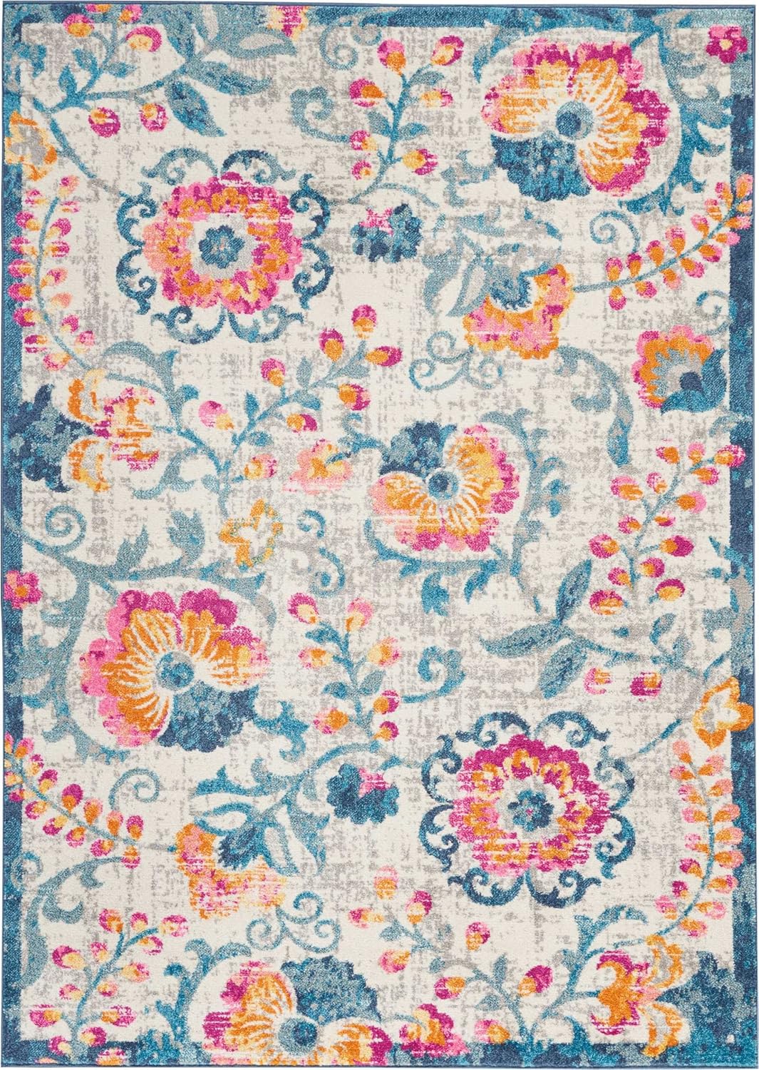 Nourison Home Passion Ivory 5'3" x 7'3" Area Rug - Easy Clean, Non Shedding, Bed Room, Living Room, Dining Room, Kitchen (5' x 7')