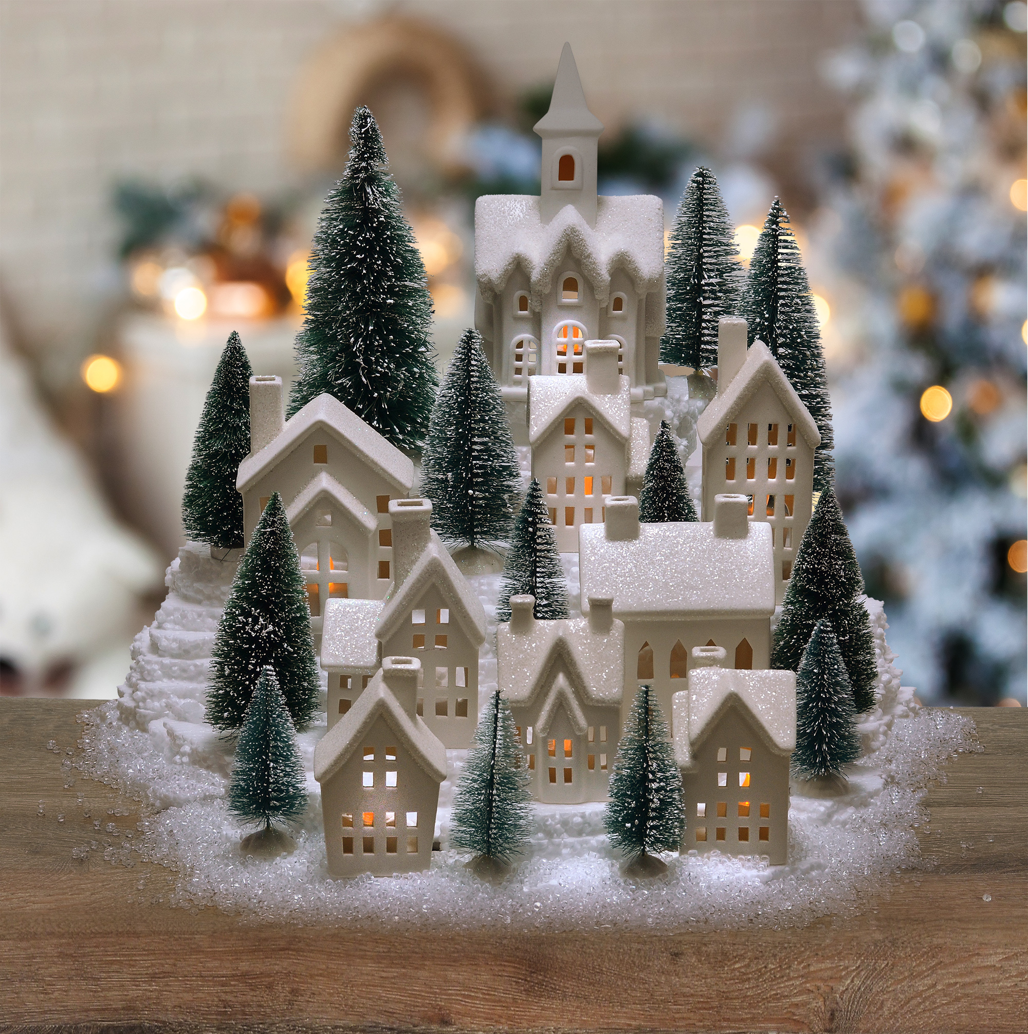 Amazon.com: Mark Feldstein & Associates Winter Village LED Tea