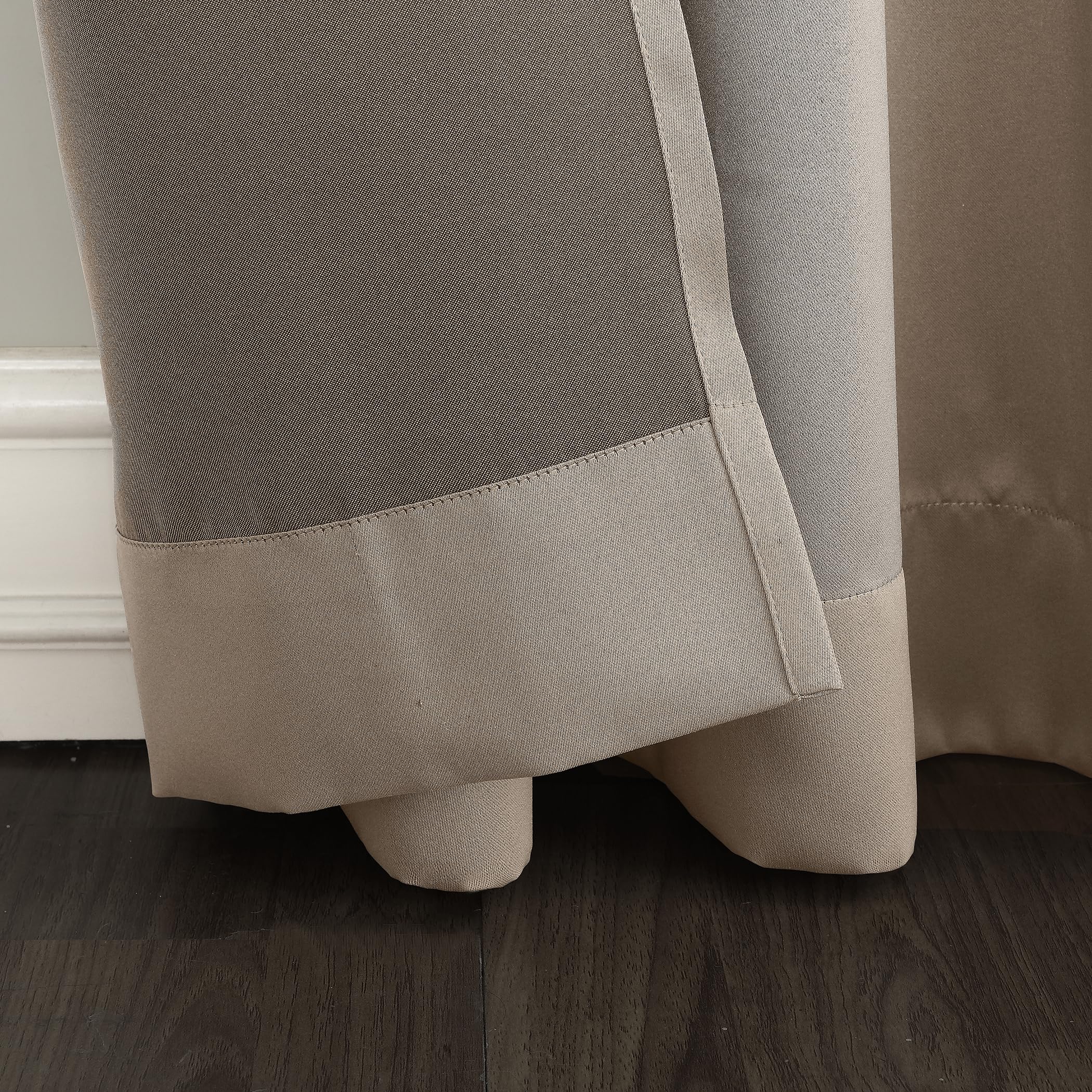 Sun Zero Barrow 2-Pack Energy Efficient Rod Pocket Curtain Panel Pair, 54" x 95", Stone, Stone Beige, W 54" x L 95" (2 Panels) - Image 3