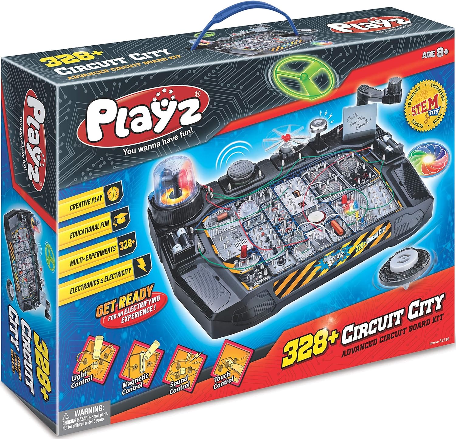 Playz Advanced Electronic Circuit Board Engineering Toy for Kids | 328+ Educational Experiments to Wire & Build Smart Connections Using Creative Knowledge of Electricity | Science Gift for Children : Toys & Games