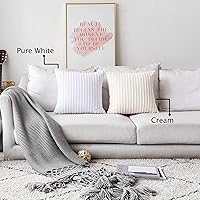 Vista 5 de UGASA - Juego de 2 fundas de almohada de terciopelo a rayas, funda decorativa para cojín con cremallera oculta para el hogar, sofá, dormitorio