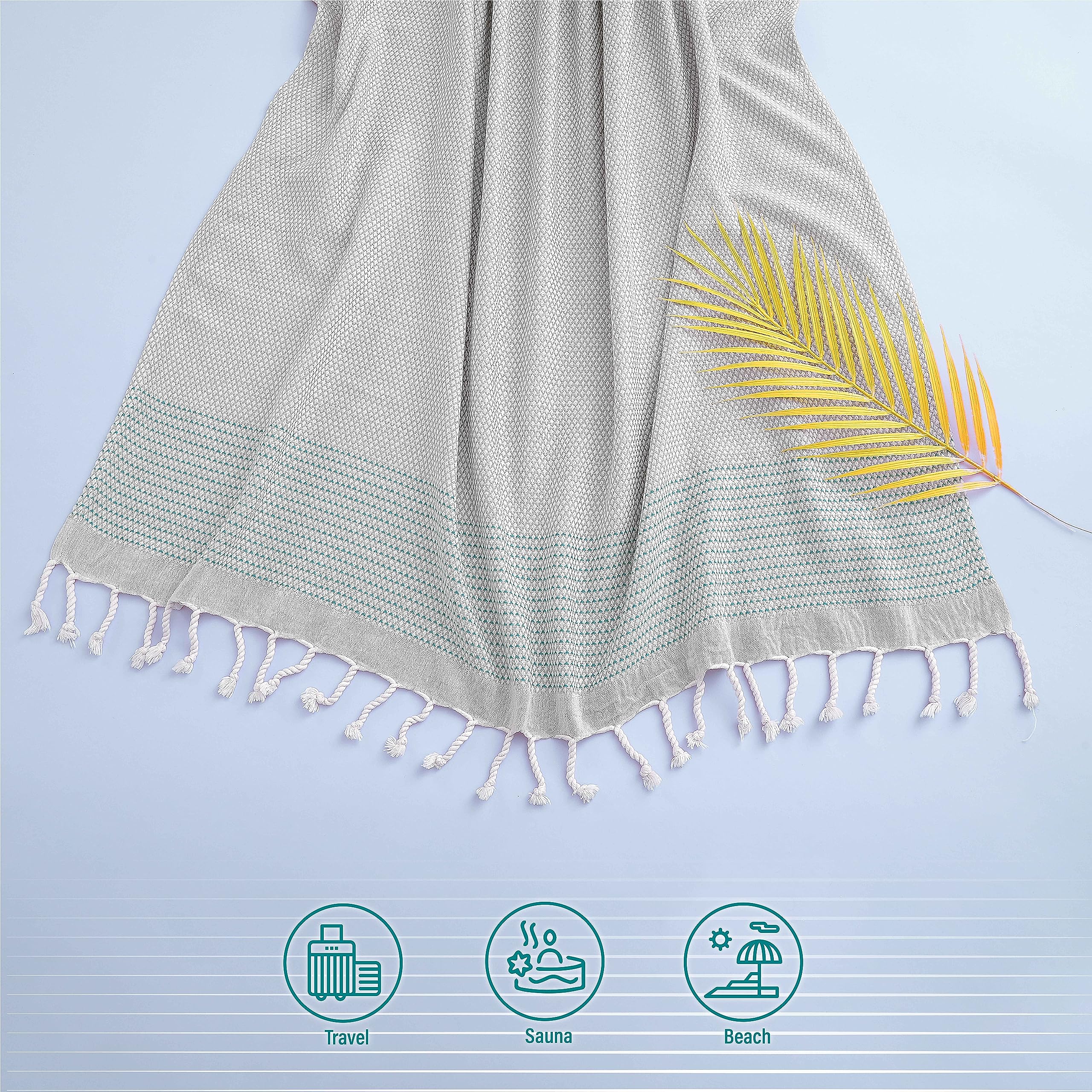 100% Coton Peshtemal Pestemal Turc Hammam Serviettes Pareo Fouta Super Absorbant Et Séchage