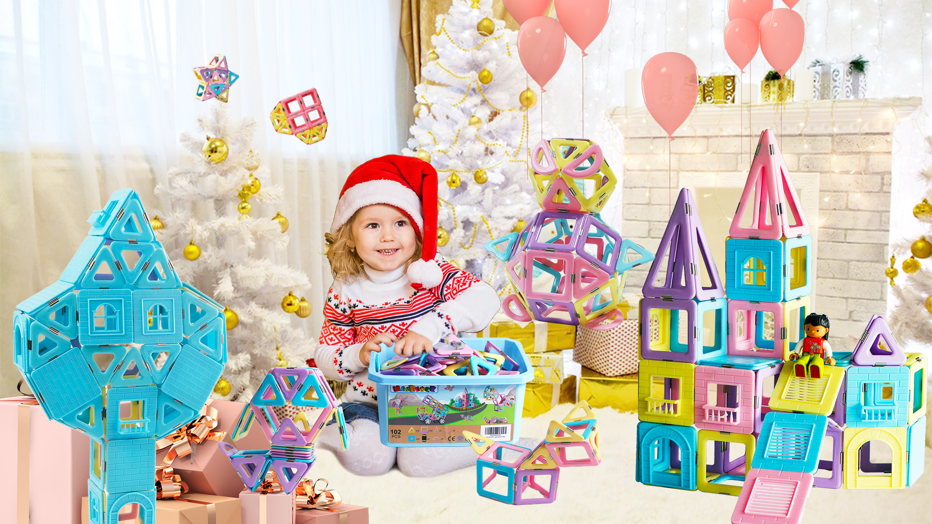 PicassoTiles Kids Toy Building Block Set Glow In The Dark Children Construction Kit Magnet Tiles - Foto 6