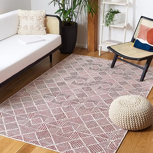 Abstract Collection Accent Rug - 4' x 6', Red &