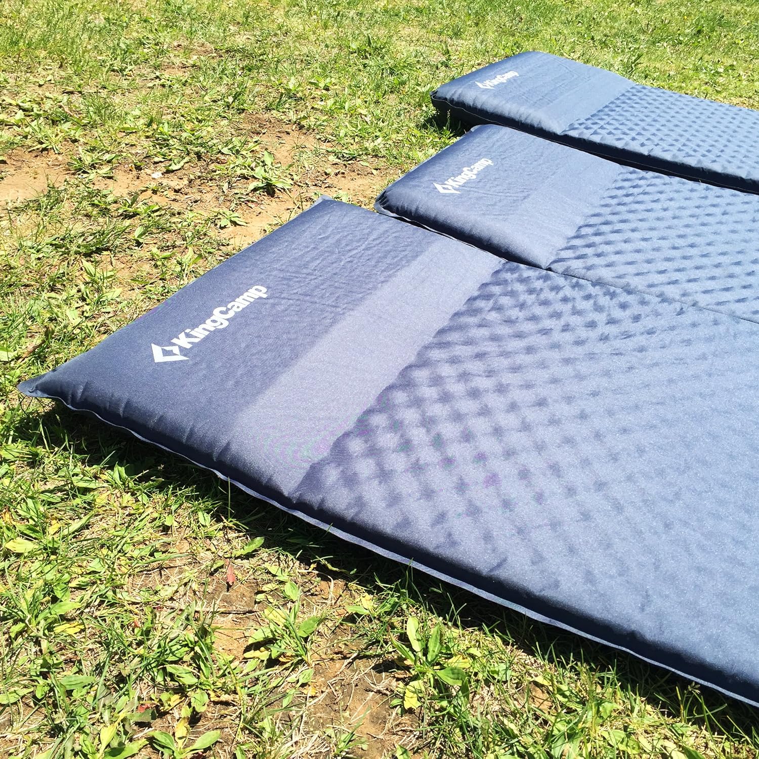 上品な Kingcamp エアーマット 自動膨張 エアーベッド 枕一体式 防水 折りたたみ キャンプマット コンパクト お昼寝 車中泊 テント泊 キャンプ 防災用 Km3595 ブルー F 業務用クリーナー