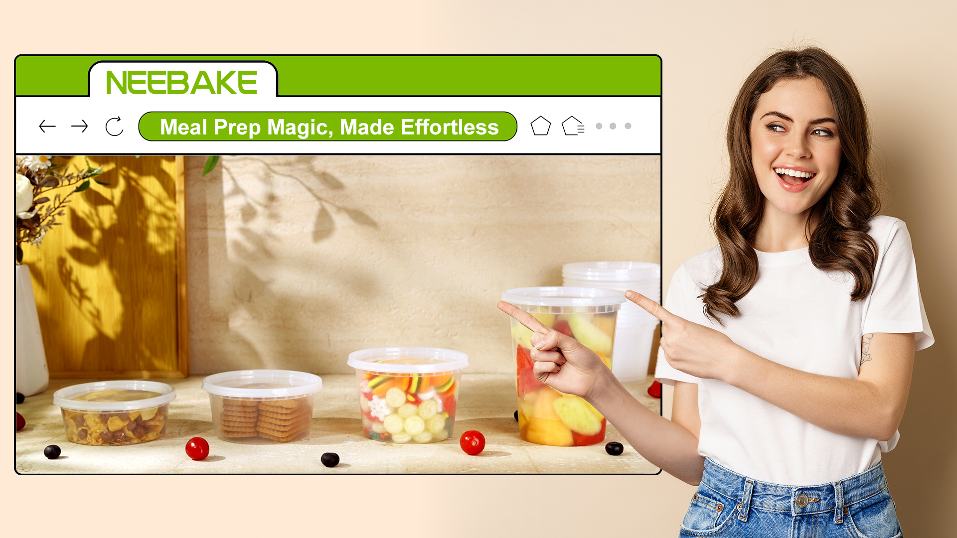 Amazon.com: NEEBAKE 60 Set Deli-Containers-with-Lids: [8oz 16oz