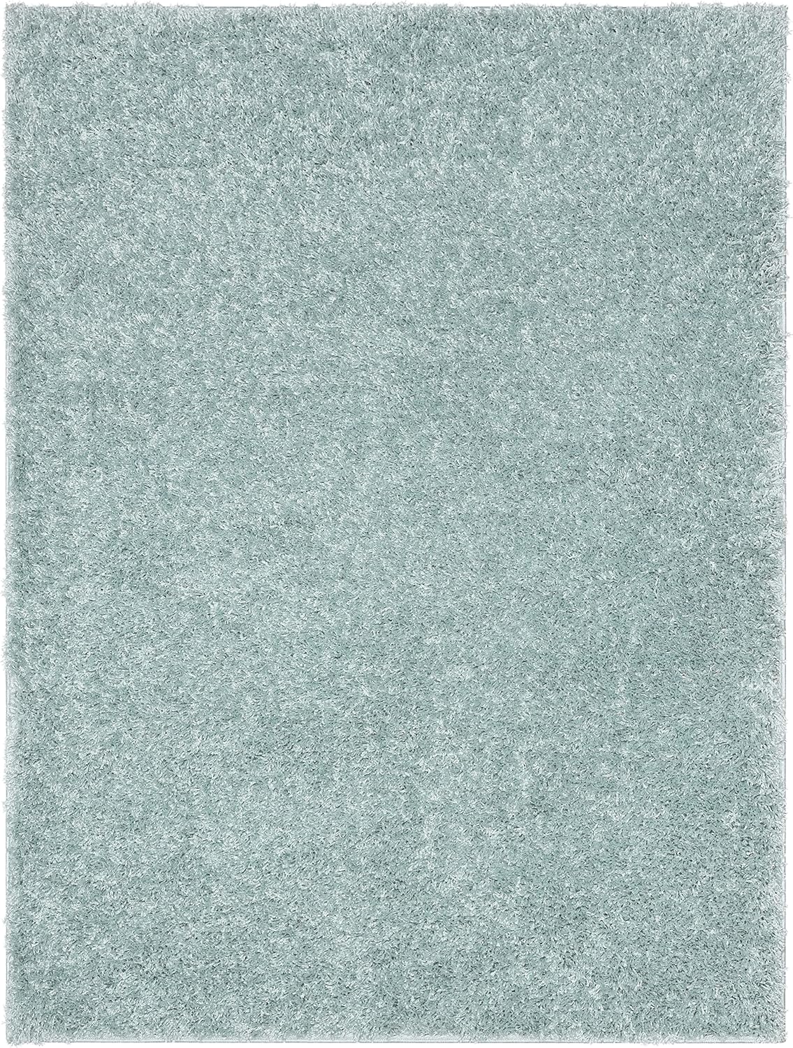 Well Woven Elle Basics | Emerson Shag Seafoam Green | Textured Area Rug (5'3" x 7'3")