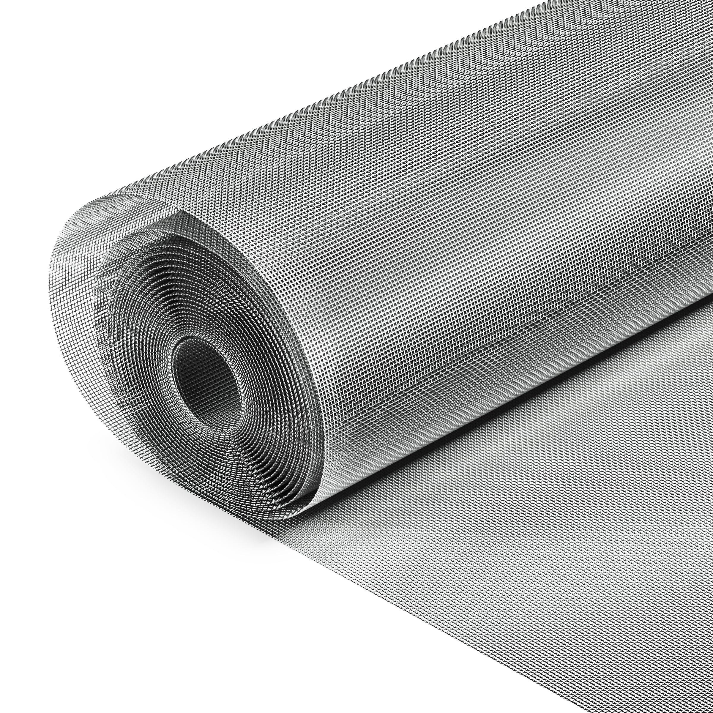 fowong 304 Stainless Steel Mesh Window Screen Roll 35INx16FT Silver Metal Window Screen Replacement, Wire Mesh for Door, Patio, Porch, Chicken Pet