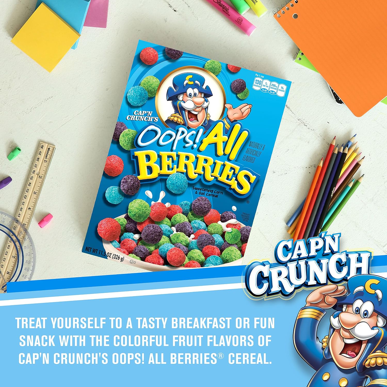 Cap'N Crunch Cereal, Oops! All Berries, 15.4oz