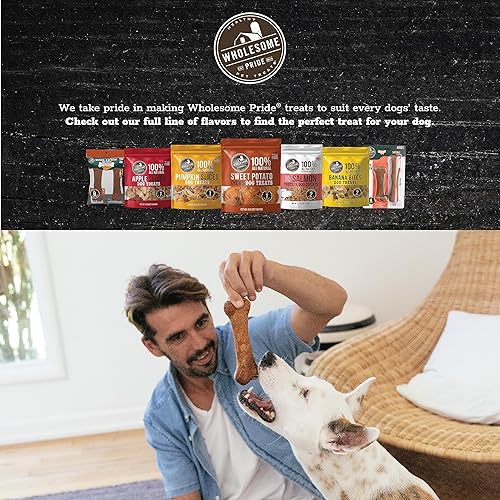 Miniatura 6 de Wholesome Pride Masticables naturales y saludables para perros, paquete de 2 unidades, para perros medianos, sabor a tocino