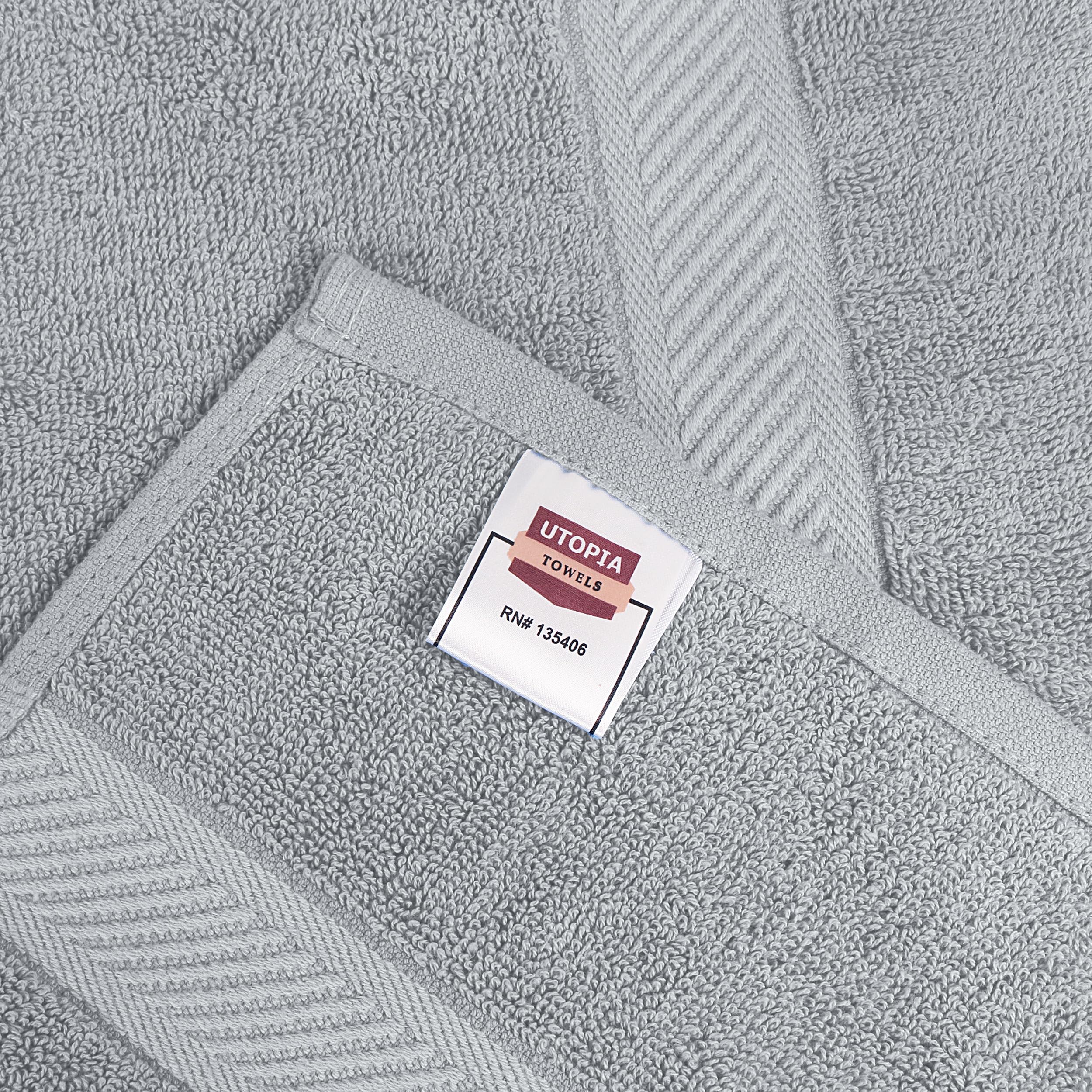 Utopia Towels Lot de 6 serviettes de bain moyennes, 500 g/m², 100 % coton filé à l'anneau, légères et très absorbantes, séchage rapide, pour hôtel, spa et salle de bain, 61 x 122 cm, gris électrique