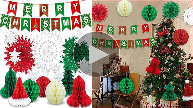 Amazon | Meccol クリスマス 飾り クリスマス ガーランド 17個