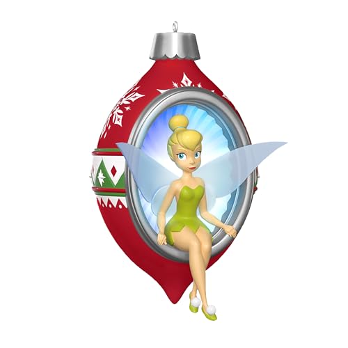 Hallmark Keepsake Christmas Ornament 2025, Disney Tinker Bell Trimming The Tree with Tink with Light, Gifts for Disney Fans