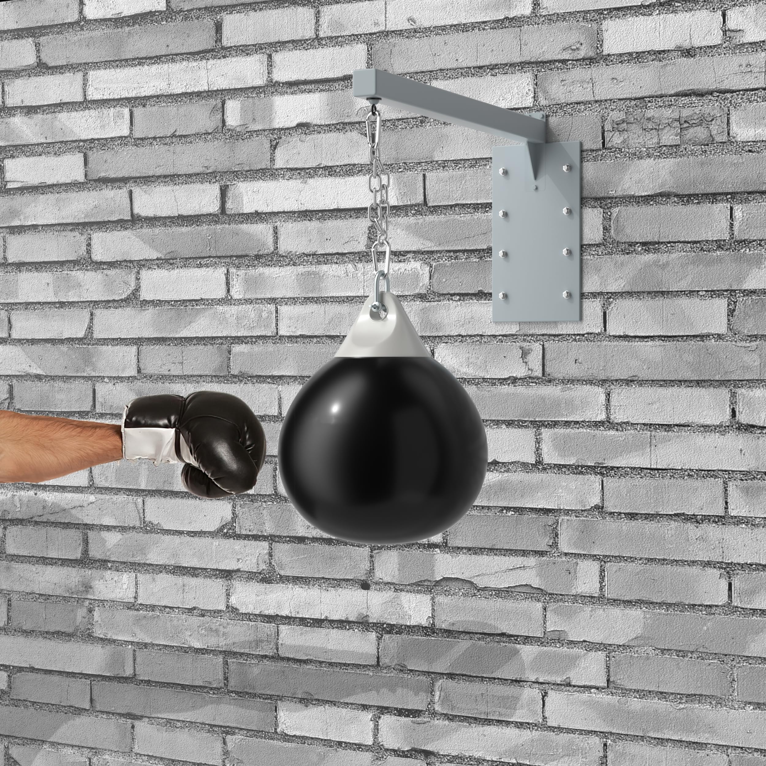 KOMFOTTEU Waterbokszak, boksbokszak, trainingszak, watervulbaar 50 kg, bokszak, wachttas incl. waterslang, metalen ketting en karabijnhaak, speciale bokszak voor volwassenen en jongeren (wit