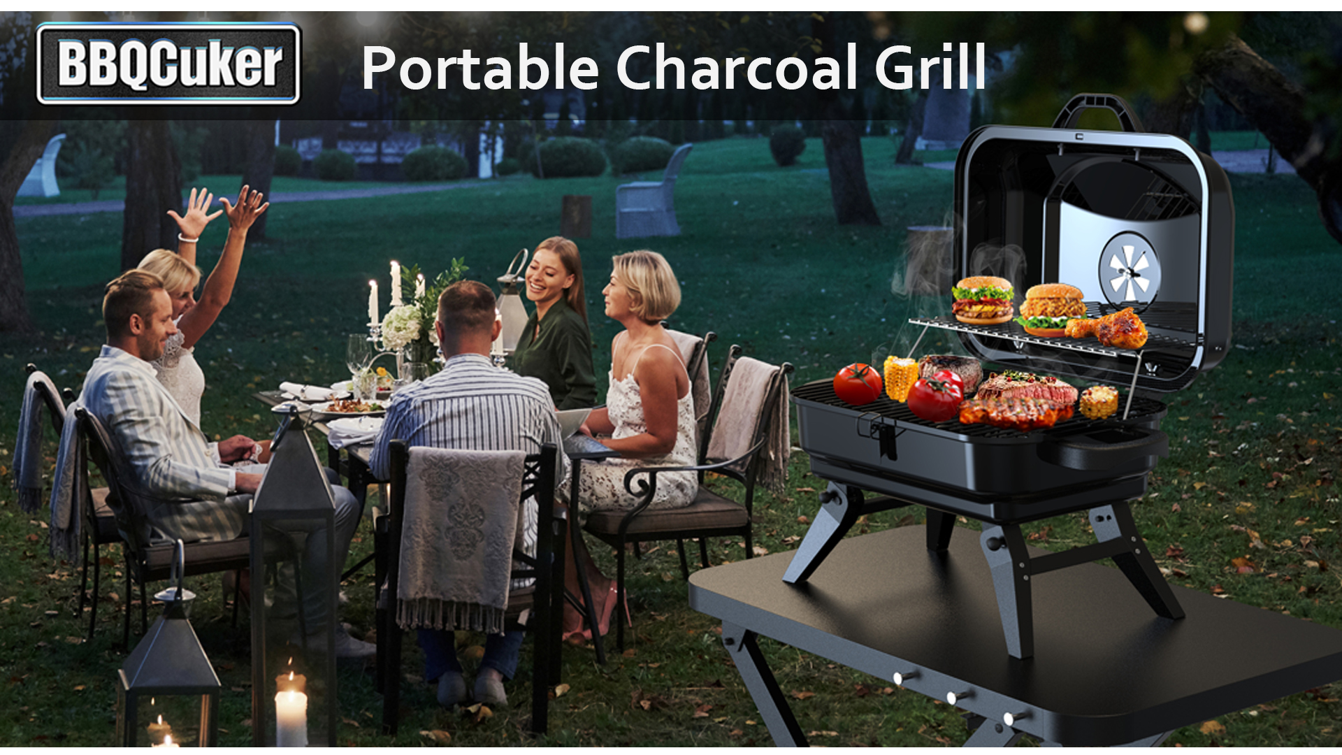 Amazon.com: BBQCuker Portable Charcoal Grill with Warming Rack