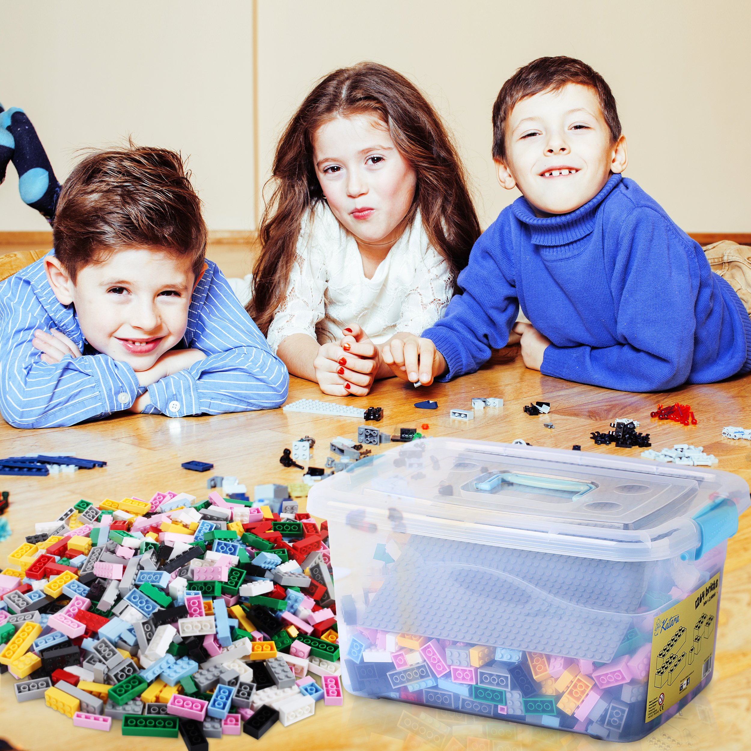 Katara 1827 - Set Di 1264 Mattoncini, Compatibili Con Lego, Sluban, Papimax, Q-bricks, 2 Piastre E Scatola, Multicolore